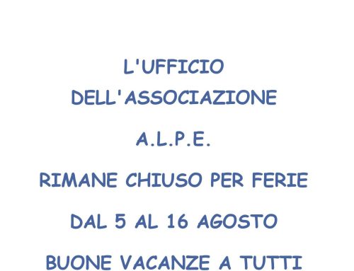 COMUNICAZIONE FERIE A.L.P.E.